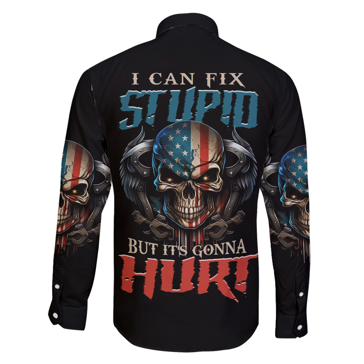 I Can Fix Stupid But It's Gonna Hurt Family Matching Short Sleeve Bodycon Dress and Hawaiian Shirt - Wonder Print Shop