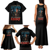 I Can Fix Stupid But It's Gonna Hurt Family Matching Tank Maxi Dress and Hawaiian Shirt - Wonder Print Shop