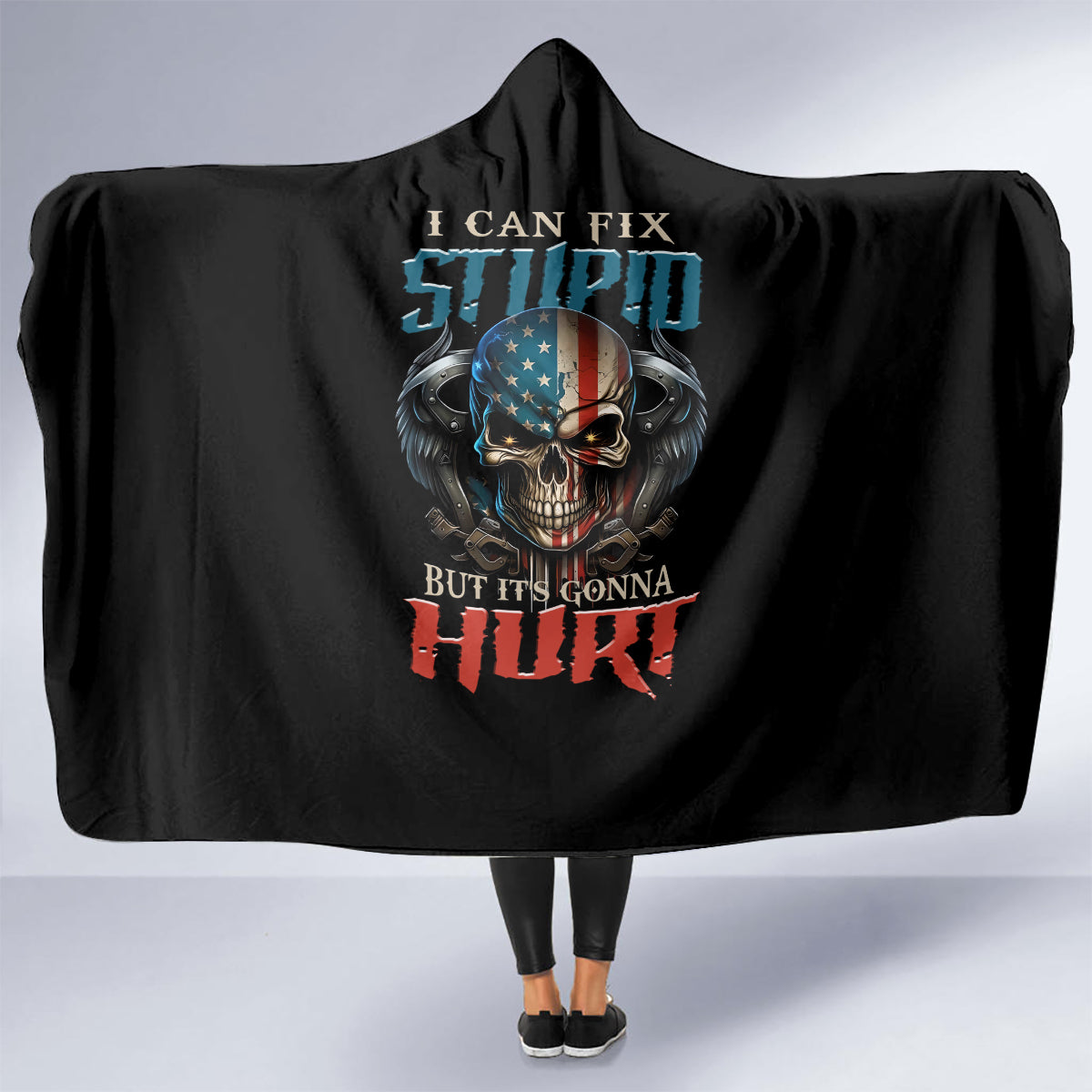 i-can-fix-stupid-but-its-gonna-hurt-hooded-blanket