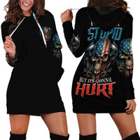I Can Fix Stupid But It's Gonna Hurt Hoodie Dress - Wonder Print Shop