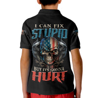 I Can Fix Stupid But It's Gonna Hurt Kid Polo Shirt - Wonder Print Shop