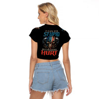 I Can Fix Stupid But It's Gonna Hurt Raglan Cropped T Shirt - Wonder Print Shop