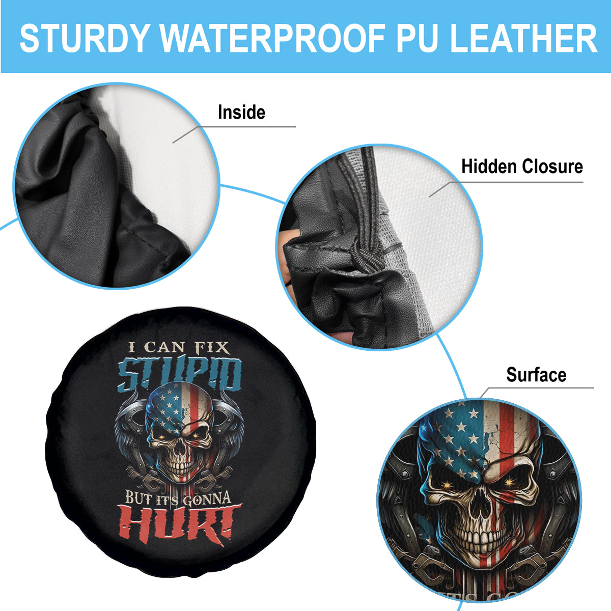 I Can Fix Stupid But It's Gonna Hurt Spare Tire Cover - Wonder Print Shop
