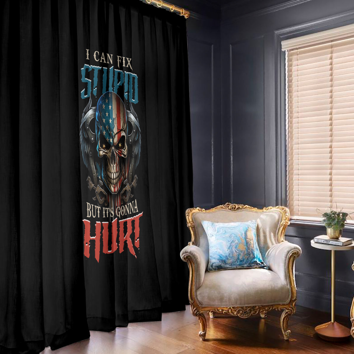 I Can Fix Stupid But It's Gonna Hurt Window Curtain - Wonder Print Shop