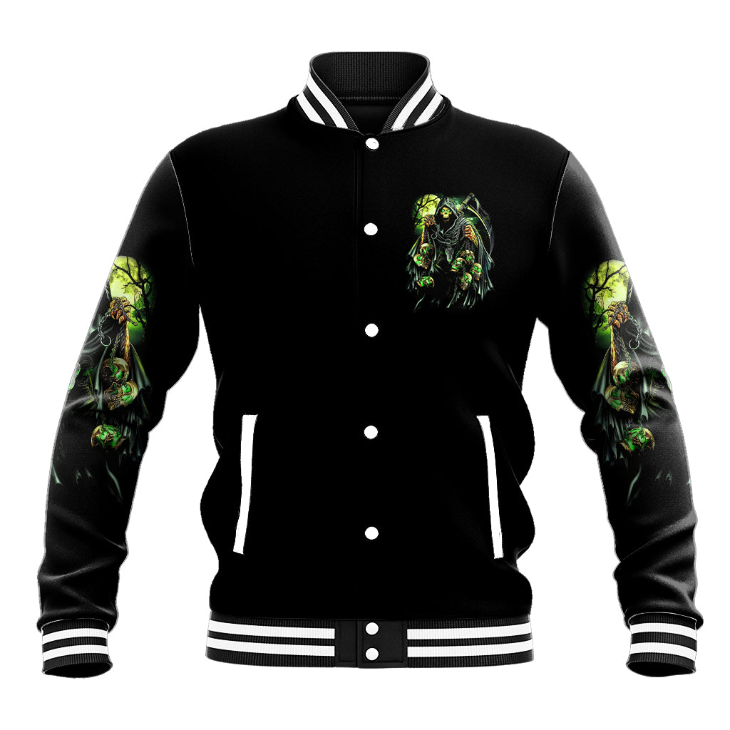 Of Course I'm Going To Hell Skull Baseball Jacket - Wonder Print Shop