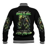 Of Course I'm Going To Hell Skull Baseball Jacket - Wonder Print Shop