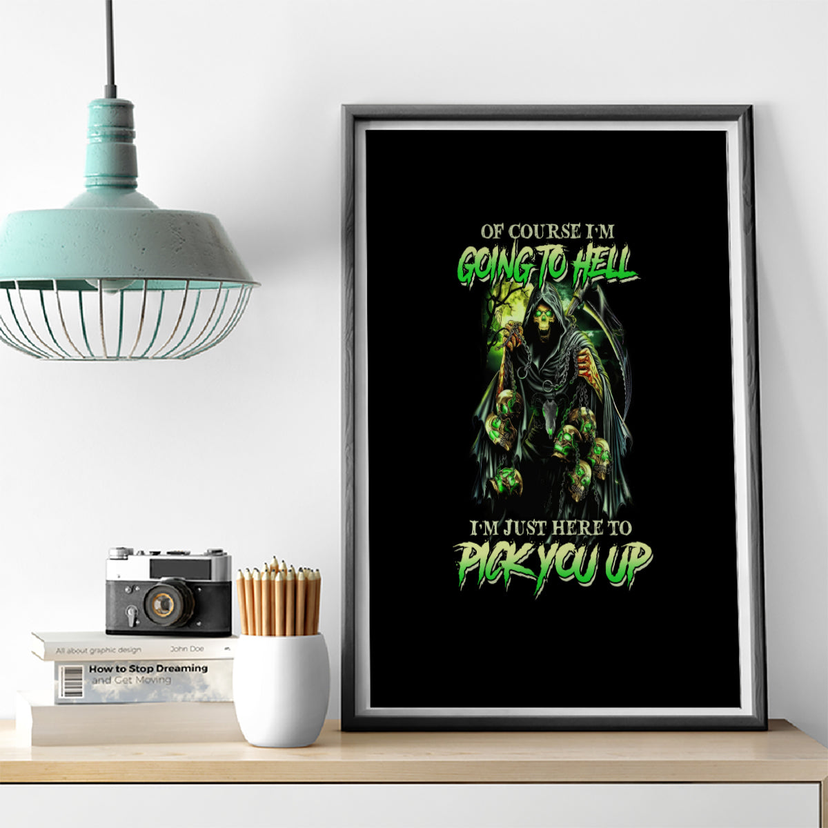 Of Course I'm Going To Hell Skull Canvas Wall Art - Wonder Print Shop