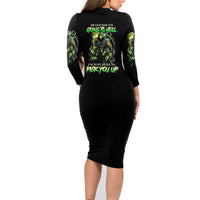 Of Course I'm Going To Hell Skull Family Matching Long Sleeve Bodycon Dress and Hawaiian Shirt - Wonder Print Shop