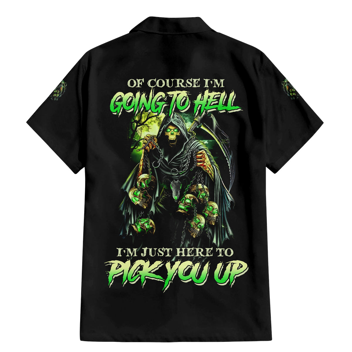 Of Course I'm Going To Hell Skull Family Matching Mermaid Dress and Hawaiian Shirt - Wonder Print Shop