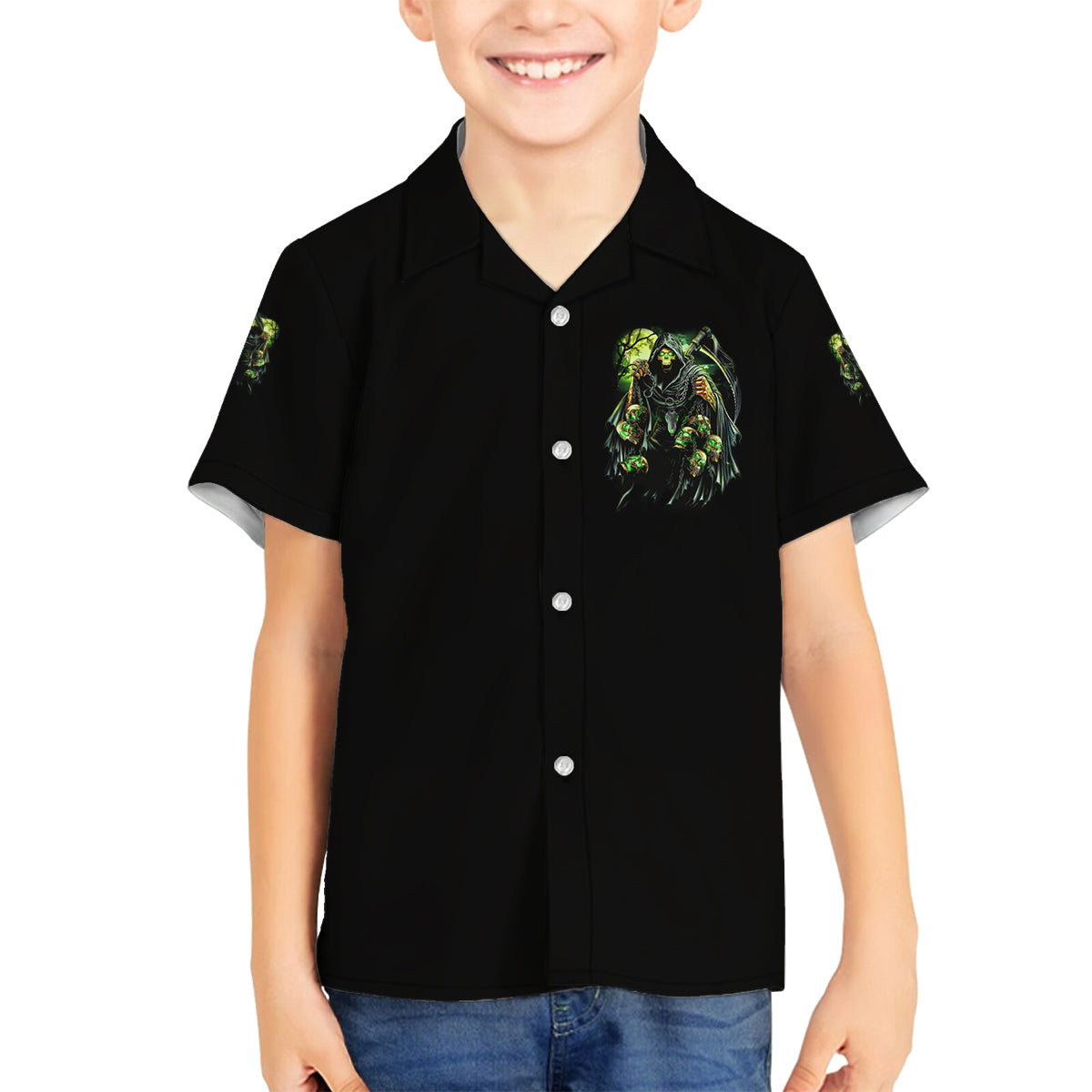 Of Course I'm Going To Hell Skull Family Matching Puletasi Dress and Hawaiian Shirt - Wonder Print Shop