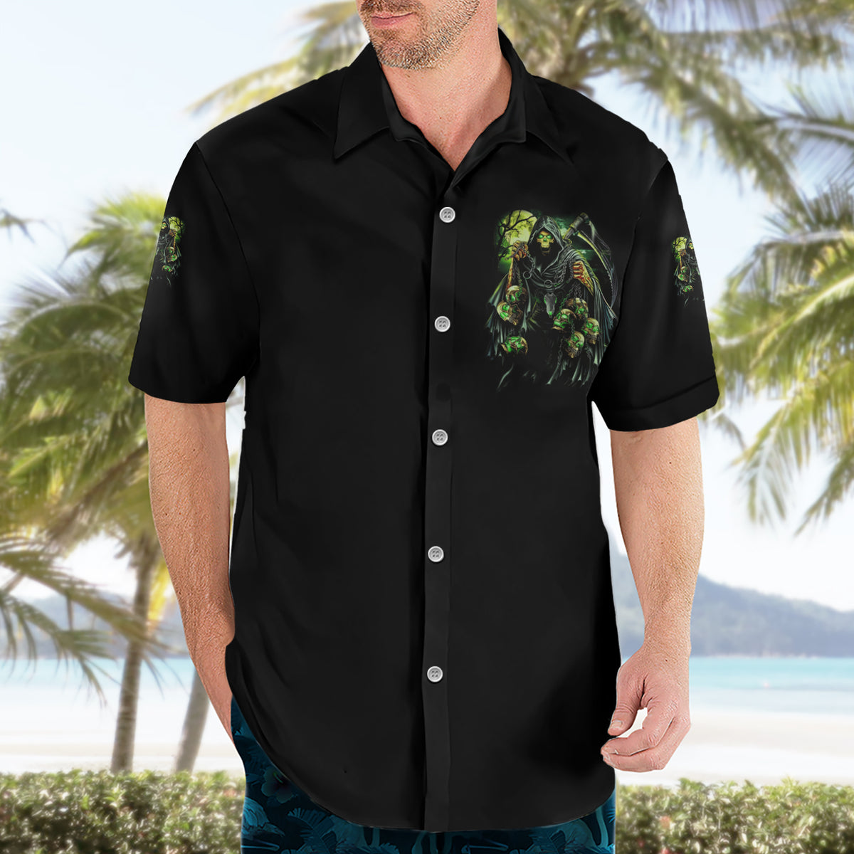 Of Course I'm Going To Hell Skull Hawaiian Shirt - Wonder Print Shop