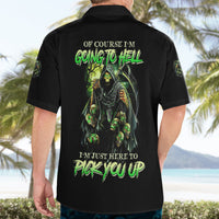 Of Course I'm Going To Hell Skull Hawaiian Shirt - Wonder Print Shop