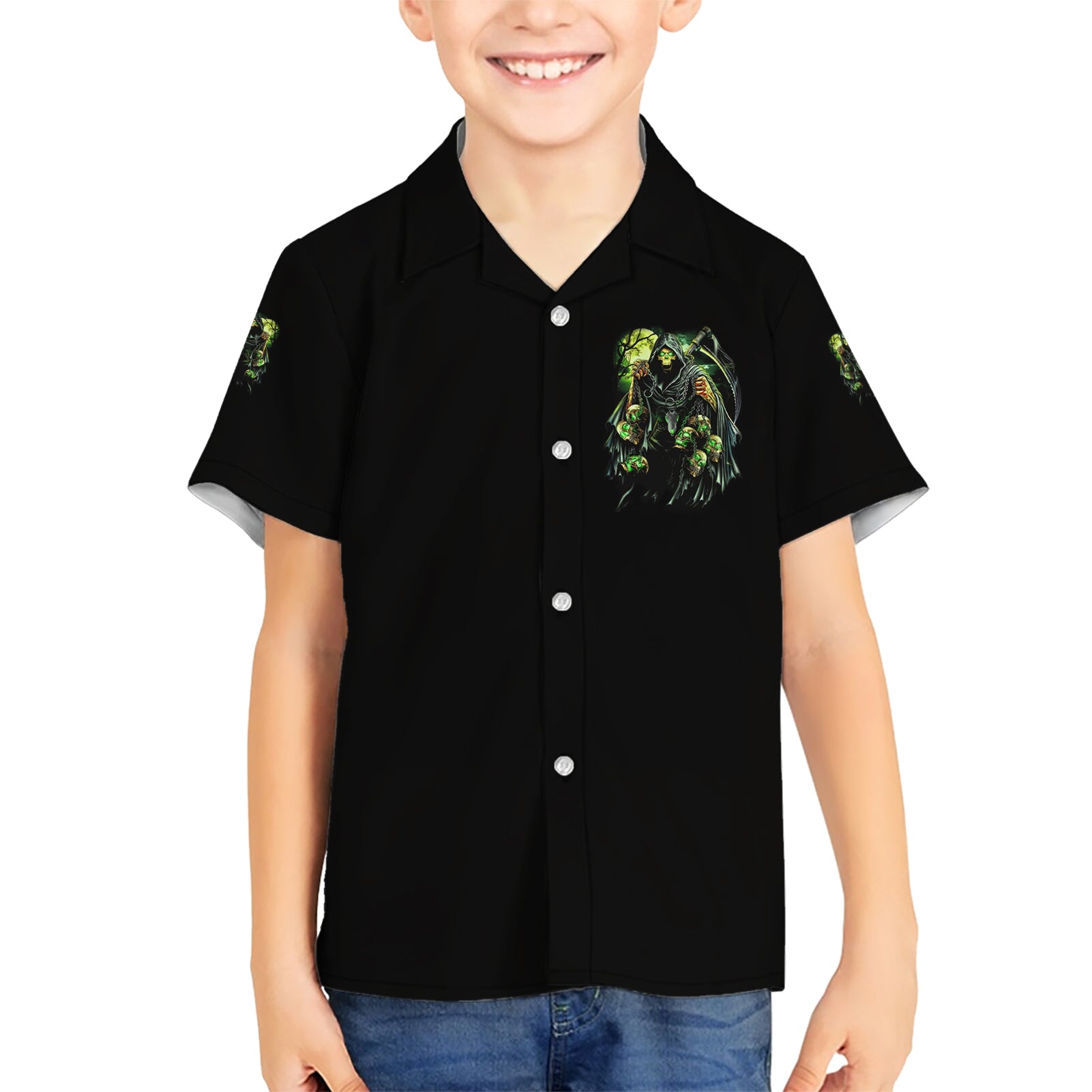Of Course I'm Going To Hell Skull Kid Hawaiian Shirt - Wonder Print Shop