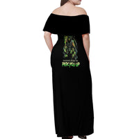 Of Course I'm Going To Hell Skull Off Shoulder Maxi Dress - Wonder Print Shop