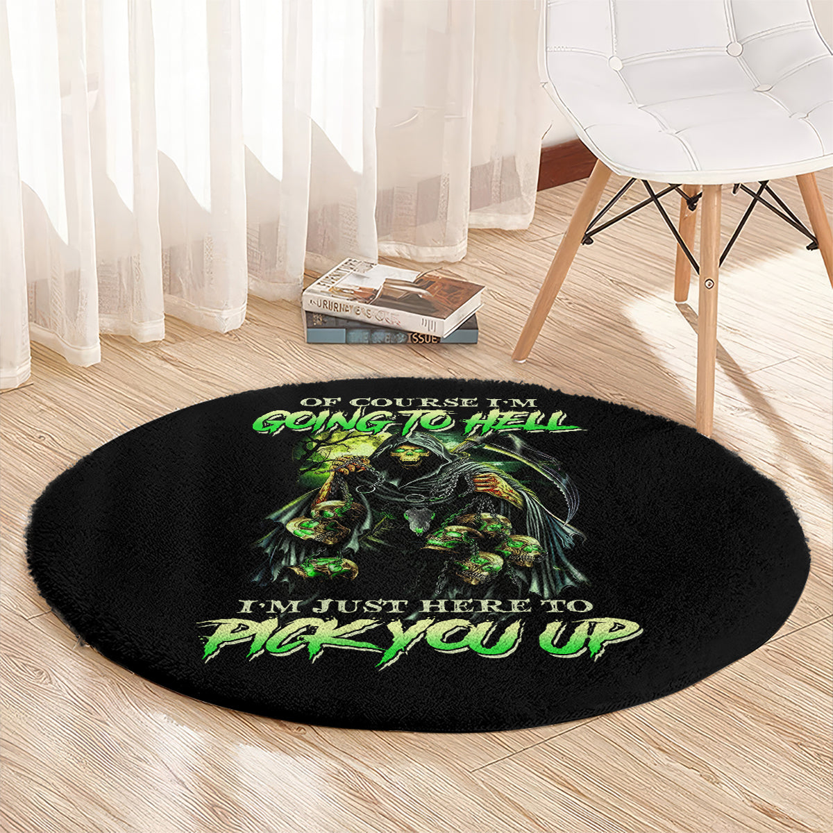 of-course-im-going-to-hell-skull-round-carpet