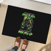 Of Course I'm Going To Hell Skull Rubber Doormat - Wonder Print Shop