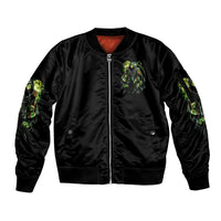 Of Course I'm Going To Hell Skull Sleeve Zip Bomber Jacket - Wonder Print Shop