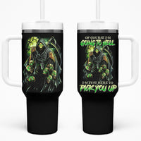 Of Course I'm Going To Hell Skull Tumbler With Handle - Wonder Print Shop
