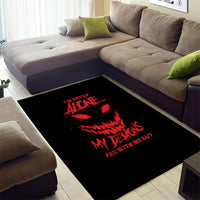 I'm Never Alone My Demon Are With Me Area Rug - Wonder Print Shop