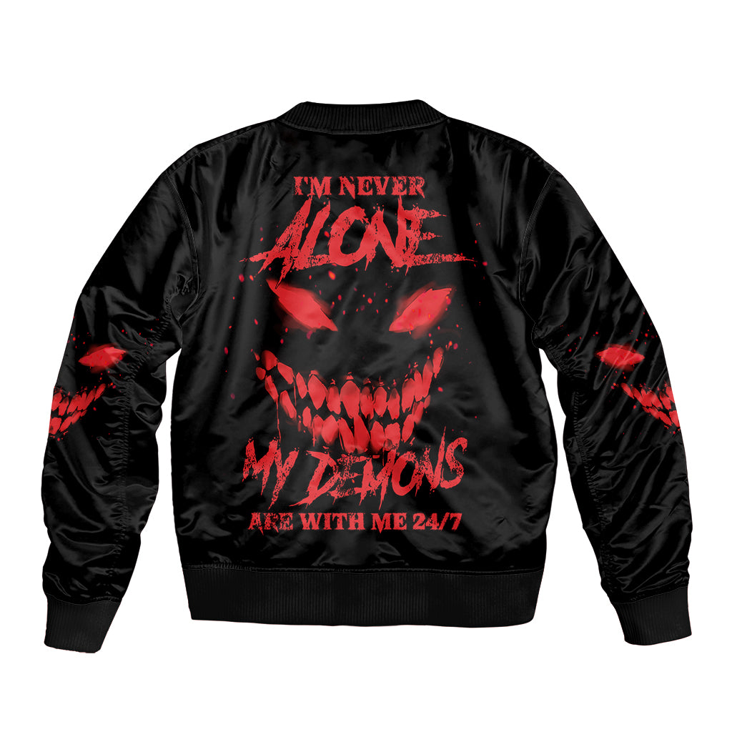I'm Never Alone My Demon Are With Me Bomber Jacket - Wonder Print Shop