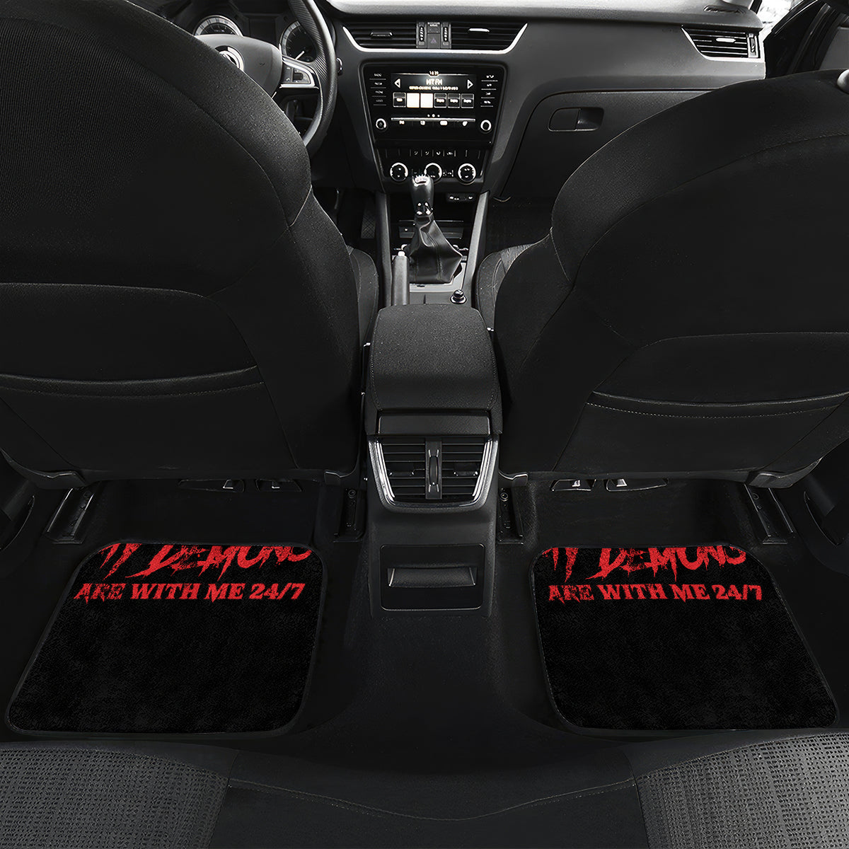 I'm Never Alone My Demon Are With Me Car Mats - Wonder Print Shop