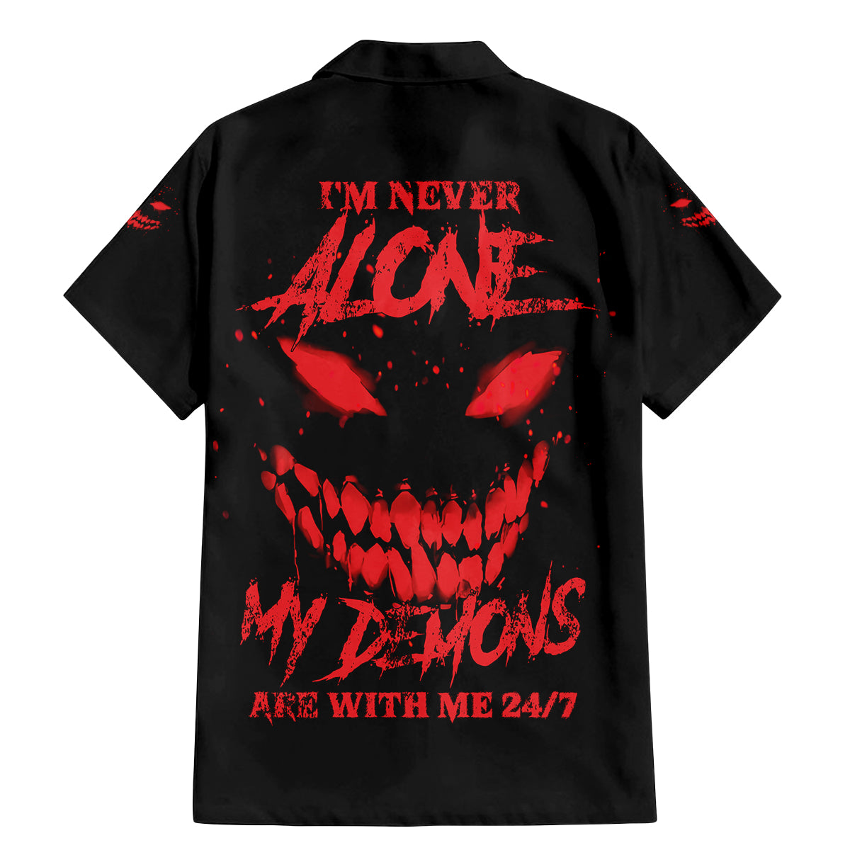 I'm Never Alone My Demon Are With Me Family Matching Mermaid Dress and Hawaiian Shirt - Wonder Print Shop