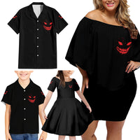 I'm Never Alone My Demon Are With Me Family Matching Off Shoulder Short Dress and Hawaiian Shirt - Wonder Print Shop