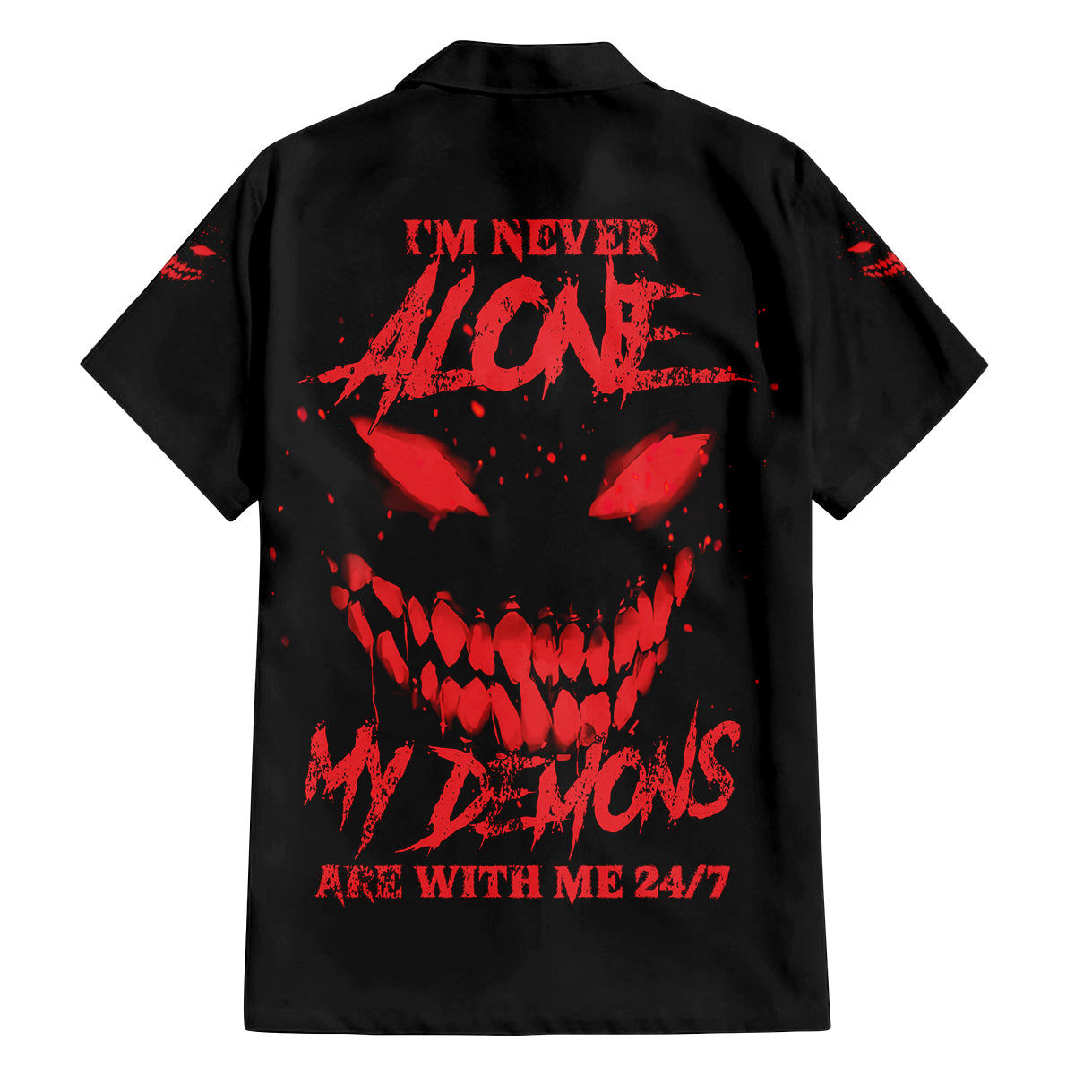 I'm Never Alone My Demon Are With Me Family Matching Summer Maxi Dress and Hawaiian Shirt - Wonder Print Shop