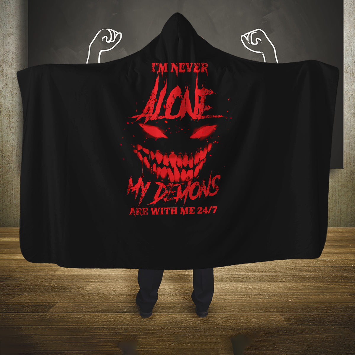 im-never-alone-my-demon-are-with-me-hooded-blanket