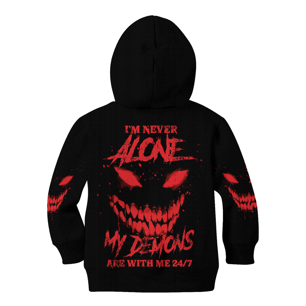 I'm Never Alone My Demon Are With Me Kid Hoodie - Wonder Print Shop