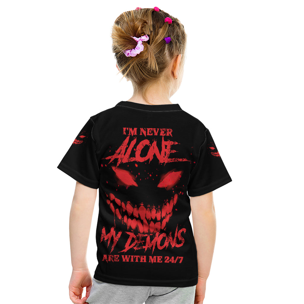 I'm Never Alone My Demon Are With Me Kid T Shirt - Wonder Print Shop