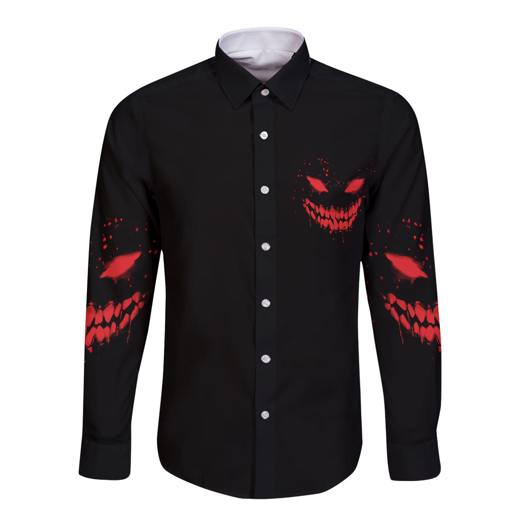 I'm Never Alone My Demon Are With Me Long Sleeve Button Shirt - Wonder Print Shop