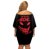 I'm Never Alone My Demon Are With Me Off Shoulder Short Dress - Wonder Print Shop