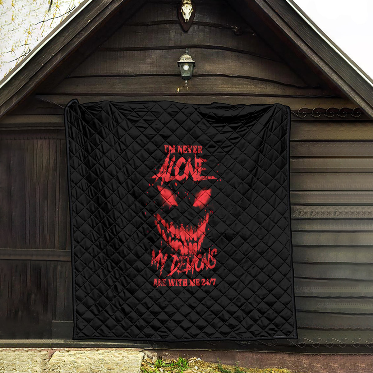 I'm Never Alone My Demon Are With Me Quilt - Wonder Print Shop