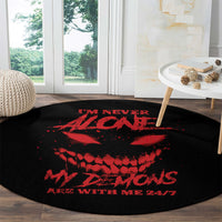 im-never-alone-my-demon-are-with-me-round-carpet