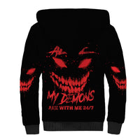 I'm Never Alone My Demon Are With Me Sherpa Hoodie - Wonder Print Shop