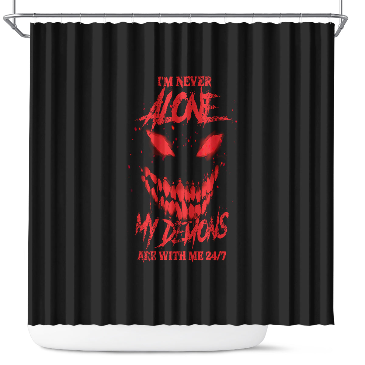 im-never-alone-my-demon-are-with-me-shower-curtain