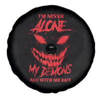 I'm Never Alone My Demon Are With Me Spare Tire Cover - Wonder Print Shop