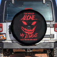 I'm Never Alone My Demon Are With Me Spare Tire Cover - Wonder Print Shop