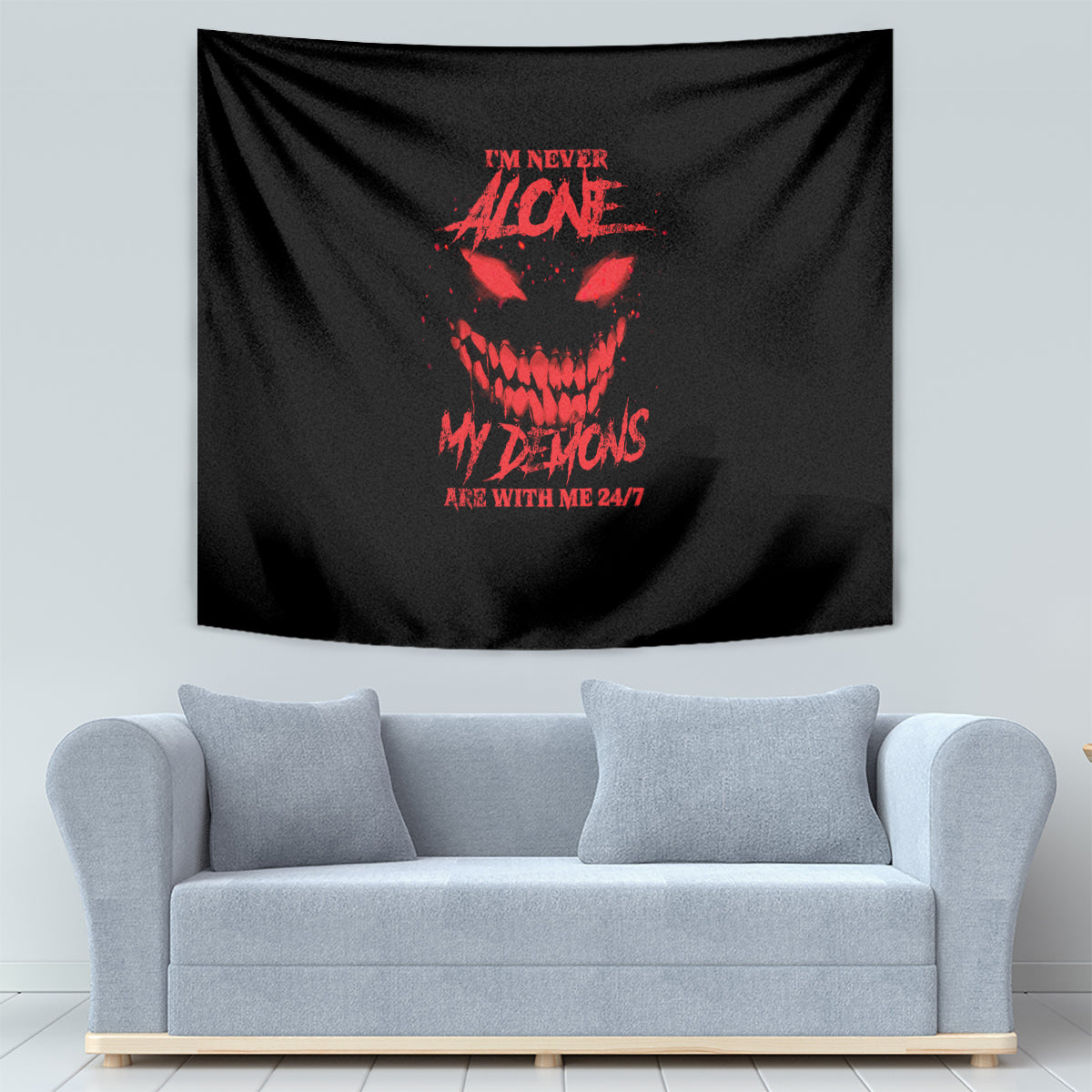 I'm Never Alone My Demon Are With Me Tapestry - Wonder Print Shop