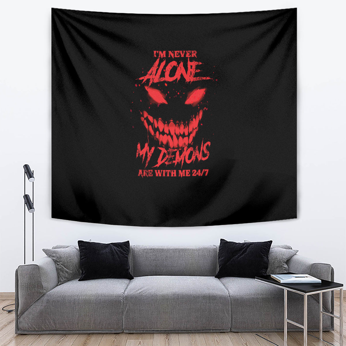 I'm Never Alone My Demon Are With Me Tapestry - Wonder Print Shop