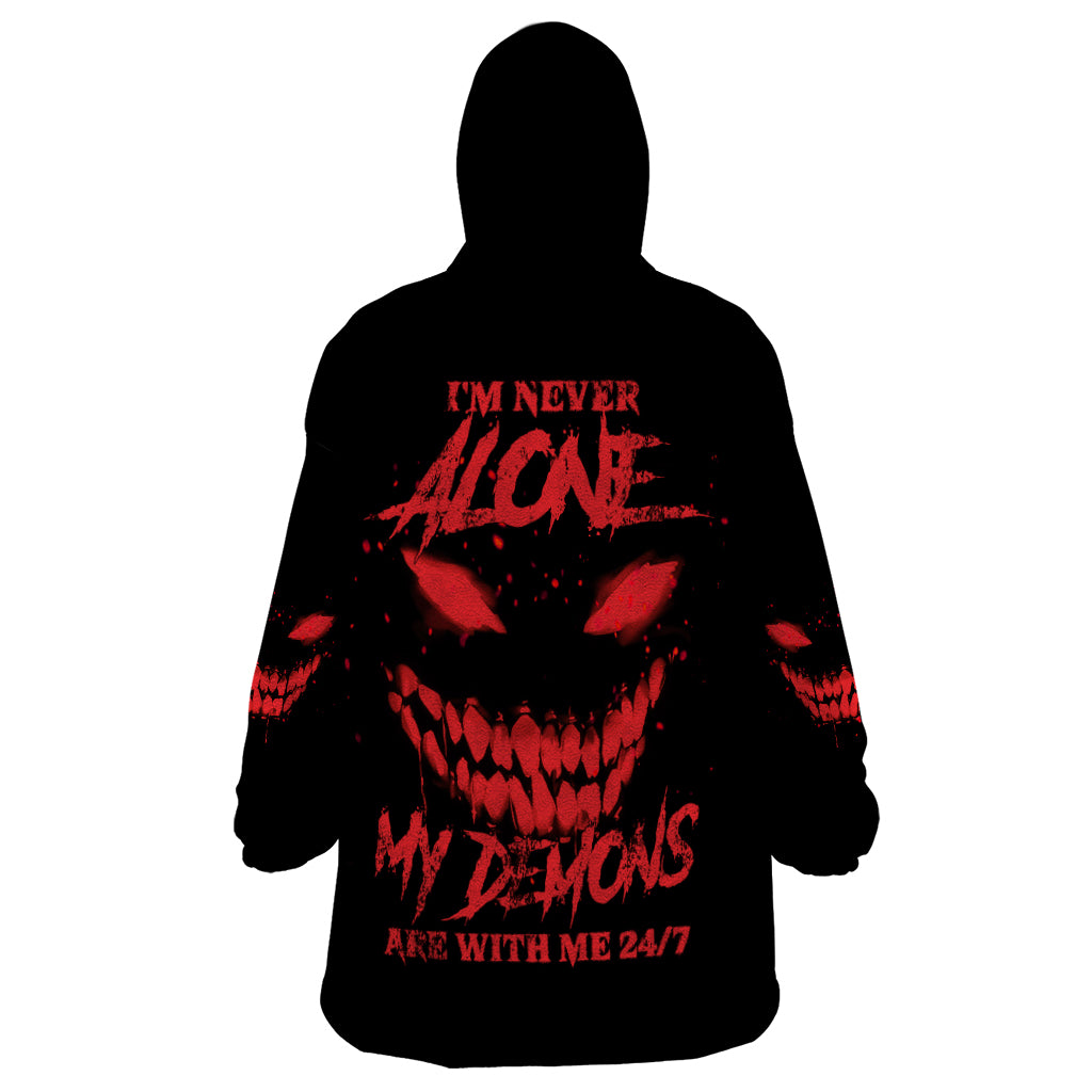 I'm Never Alone My Demon Are With Me Wearable Blanket Hoodie - Wonder Print Shop