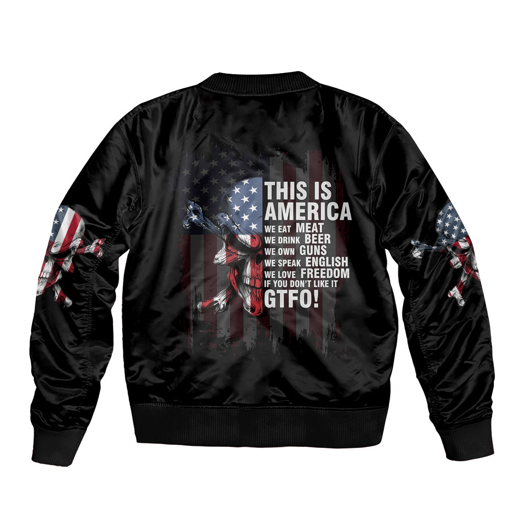 This Is America Patriotic Skull Bomber Jacket - Wonder Print Shop