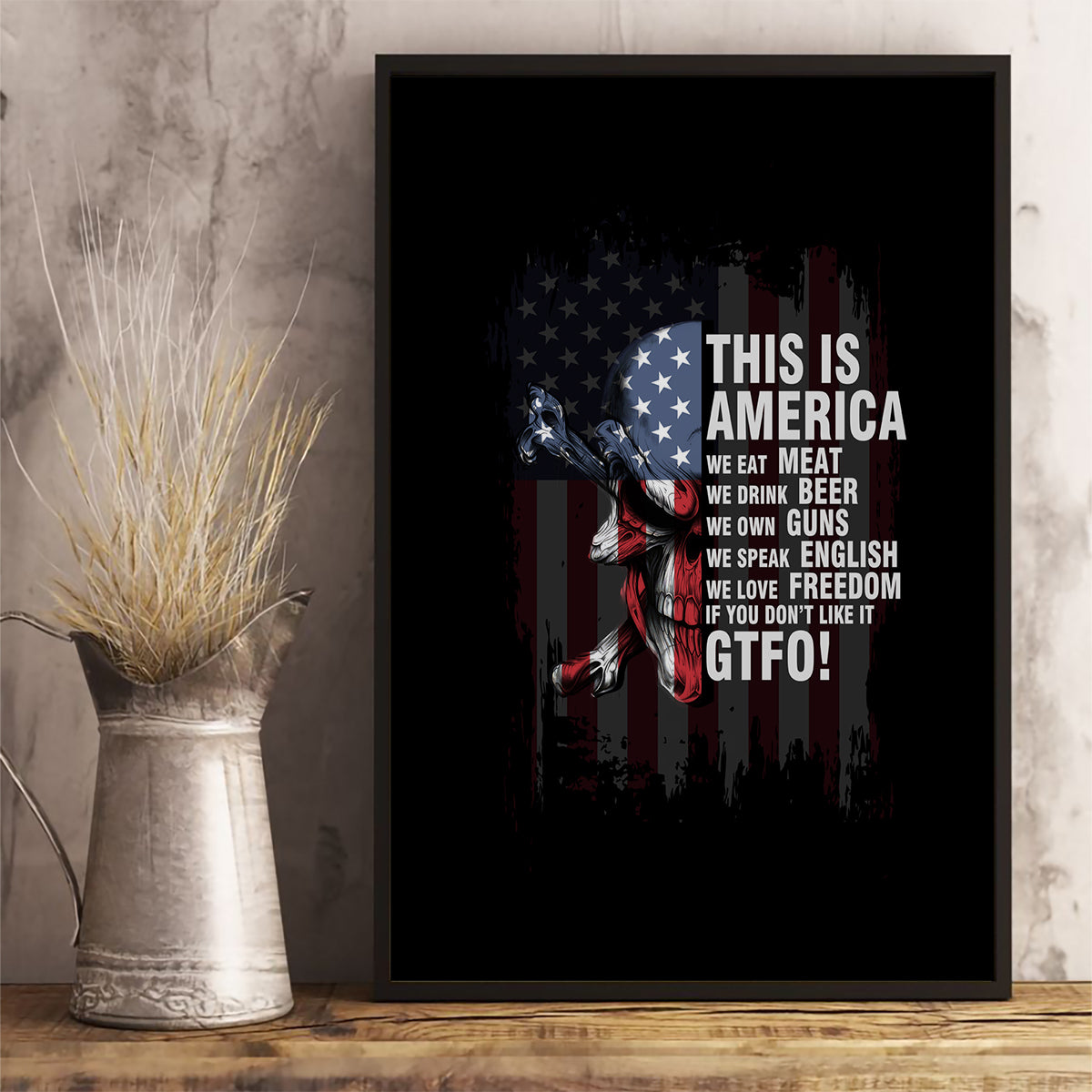 This Is America Patriotic Skull Canvas Wall Art - Wonder Print Shop