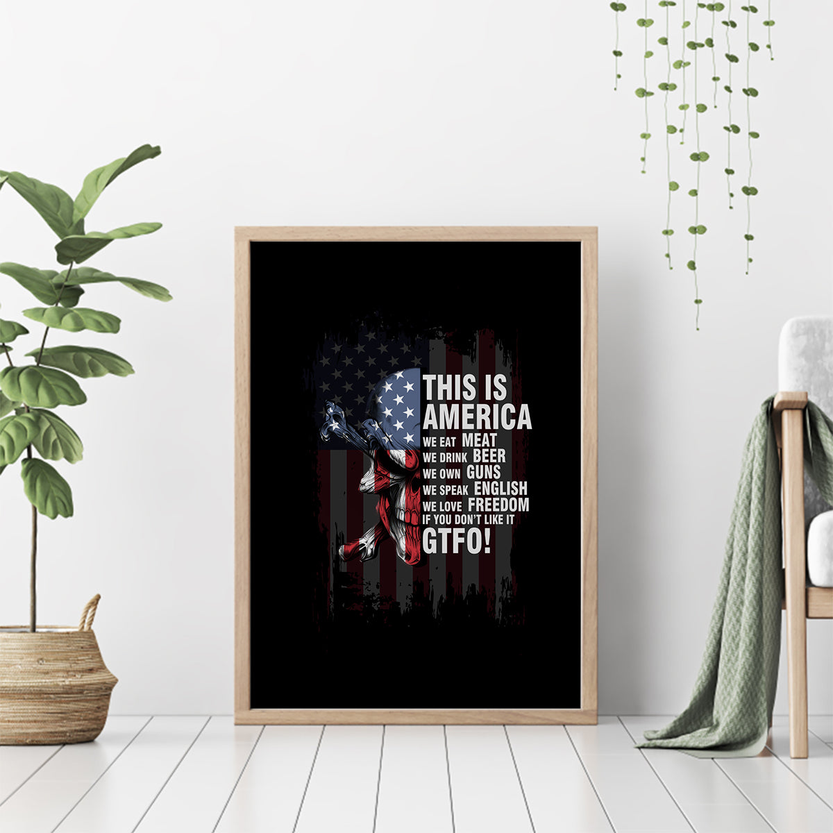 This Is America Patriotic Skull Canvas Wall Art - Wonder Print Shop