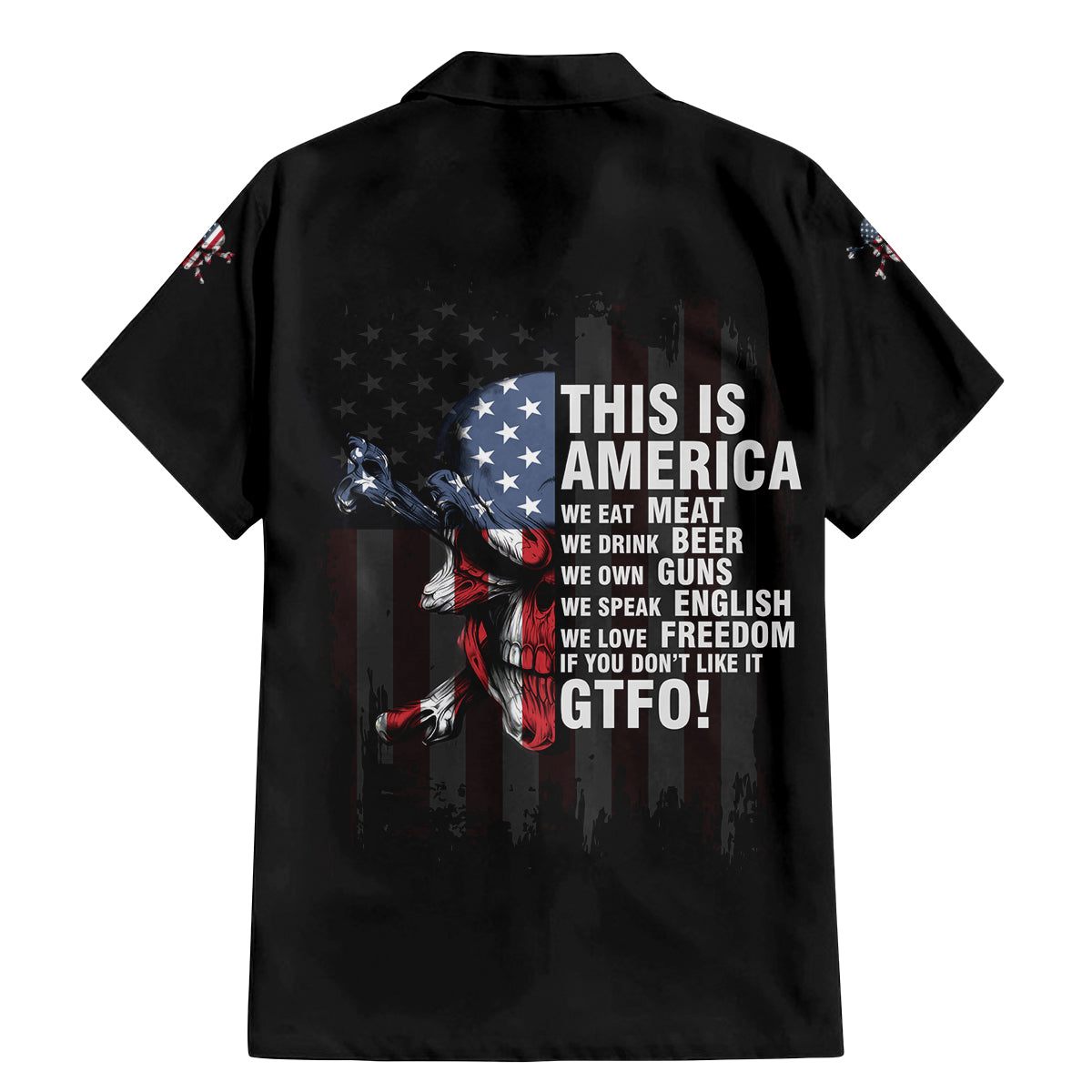 This Is America Patriotic Skull Family Matching Mermaid Dress and Hawaiian Shirt - Wonder Print Shop