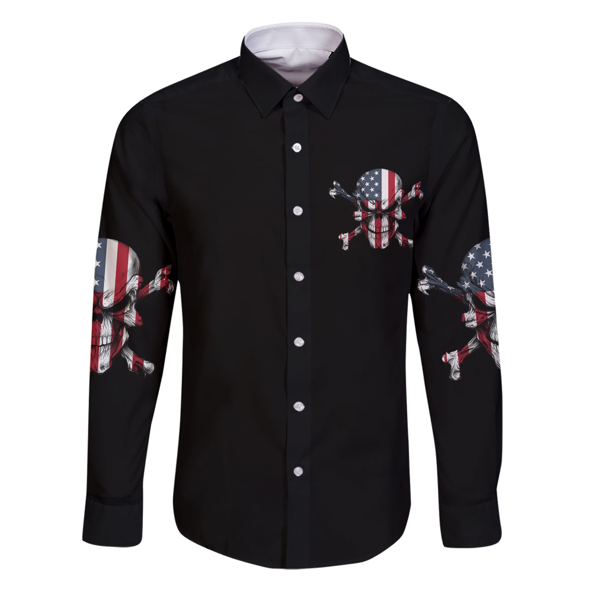 This Is America Patriotic Skull Family Matching Mermaid Dress and Hawaiian Shirt - Wonder Print Shop