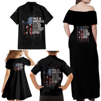 This Is America Patriotic Skull Family Matching Off Shoulder Maxi Dress and Hawaiian Shirt - Wonder Print Shop