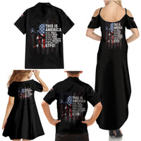 This Is America Patriotic Skull Family Matching Summer Maxi Dress and Hawaiian Shirt - Wonder Print Shop