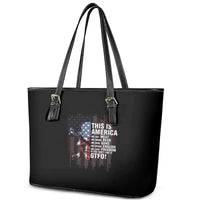 This Is America Patriotic Skull Leather Tote Bag - Wonder Print Shop